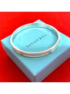 Tiffany & Co Narrow Bangle 925 Sterling Silver Bracelet